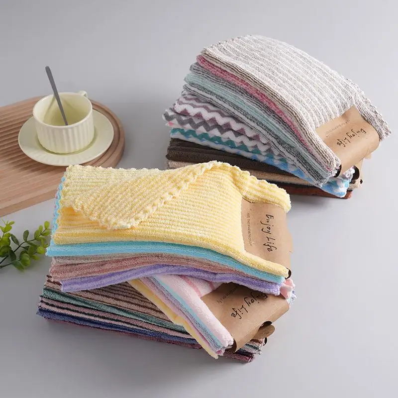 Efficient 5PCS Cotton Kitchen Cleaning Cloths Super Absorbent Towels for Restaurants and Homes