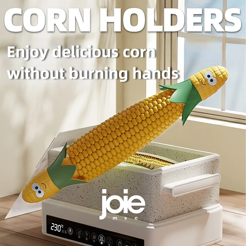 Joie-soportes para maíz de unicornio, herramientas para maíz, tenedor antiescaldado para fruta para niños, cubiertos insertados de acero inoxidable