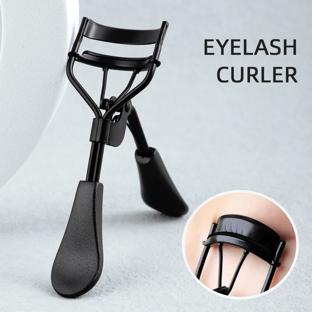 1 Tragbarer Wimpernzange, schwarz, Wimpernzange aus Edelstahl für langanhaltende Formgebung, geeignet für Wimpernlifting und Augenbrauen. – Detail 7