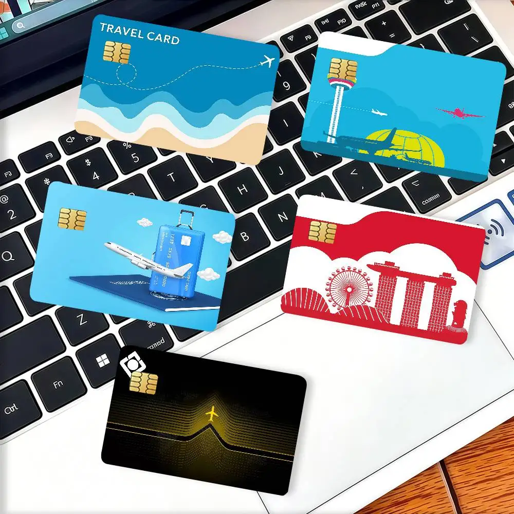 Travel C-ard Credit Card Decorative Card Stickers Suitable For Bank Cards Metro Transit Anti-scratch Gift 4PCS