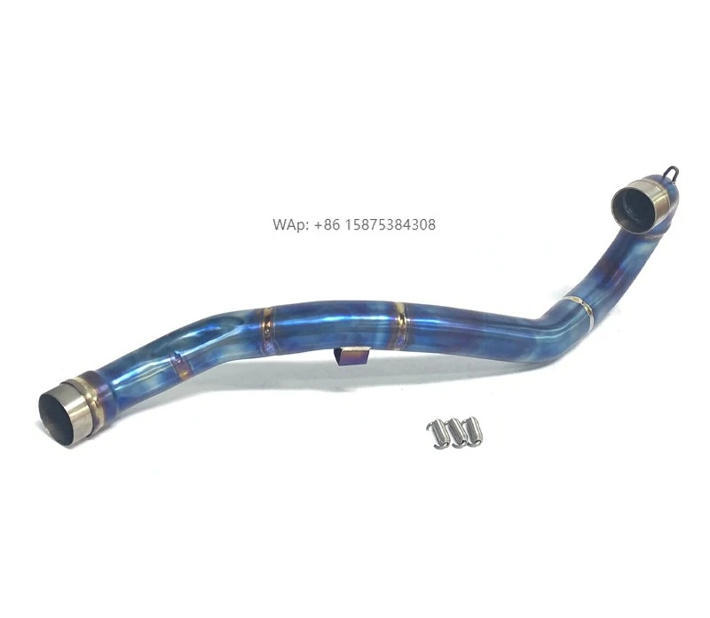 Titanium Alloy Exhaust Pipe for 530EXC 2008-2011 Motorcycle Exhaust Front Pipe Burned Blue Bike Exhaust Bend Pipe