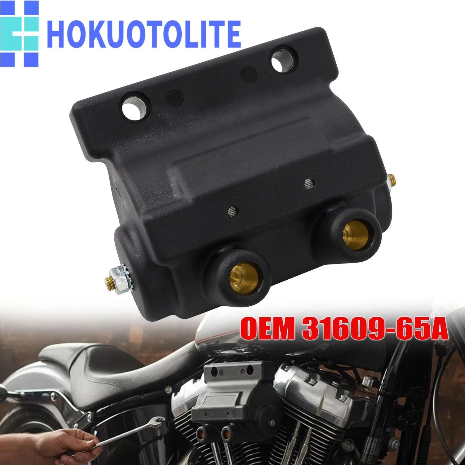 12 V 5.0 Ohm Two Wire Spark Coil Dual Fire High Power Ignition Coil For Harley Sportster Electra Glide Dyna Softail Low Rider