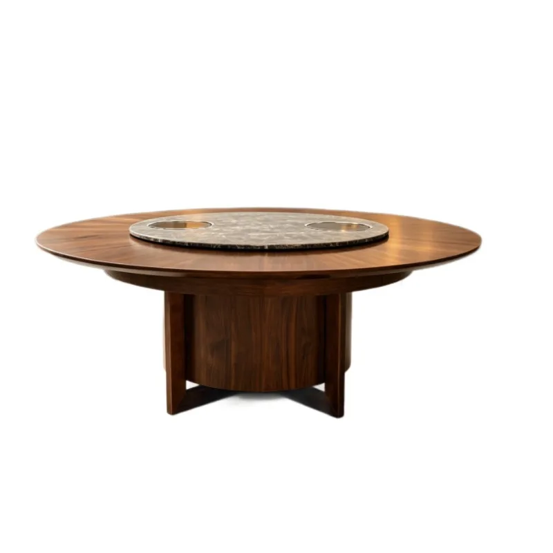 Electric dining table Chinese dining table Solid wood dining table High-end dining table