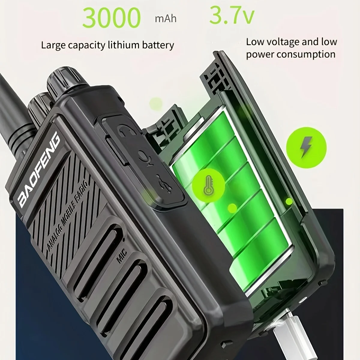 Baofeng Walkie Talkie PMR Two-way Radio ht Communicator PTT Walkie-Talkies Include 2 pcs 3000mAh for Hunting Hotel Restaurant