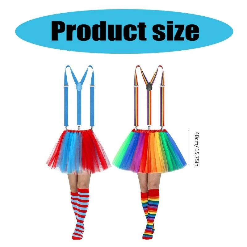 Regenbogen Tüllrock Set Bunte Rock Outfits Kurzrock weicher Tüllrock Rock