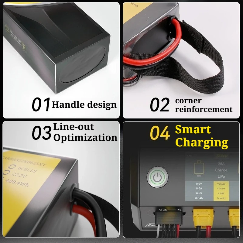 16000mAh 22000mAh 22.2V 6S 25C Lipo Battery XT90-S for RC Drone UAV Agricultural Spraying Mapping Surveying Quadcopter FPV