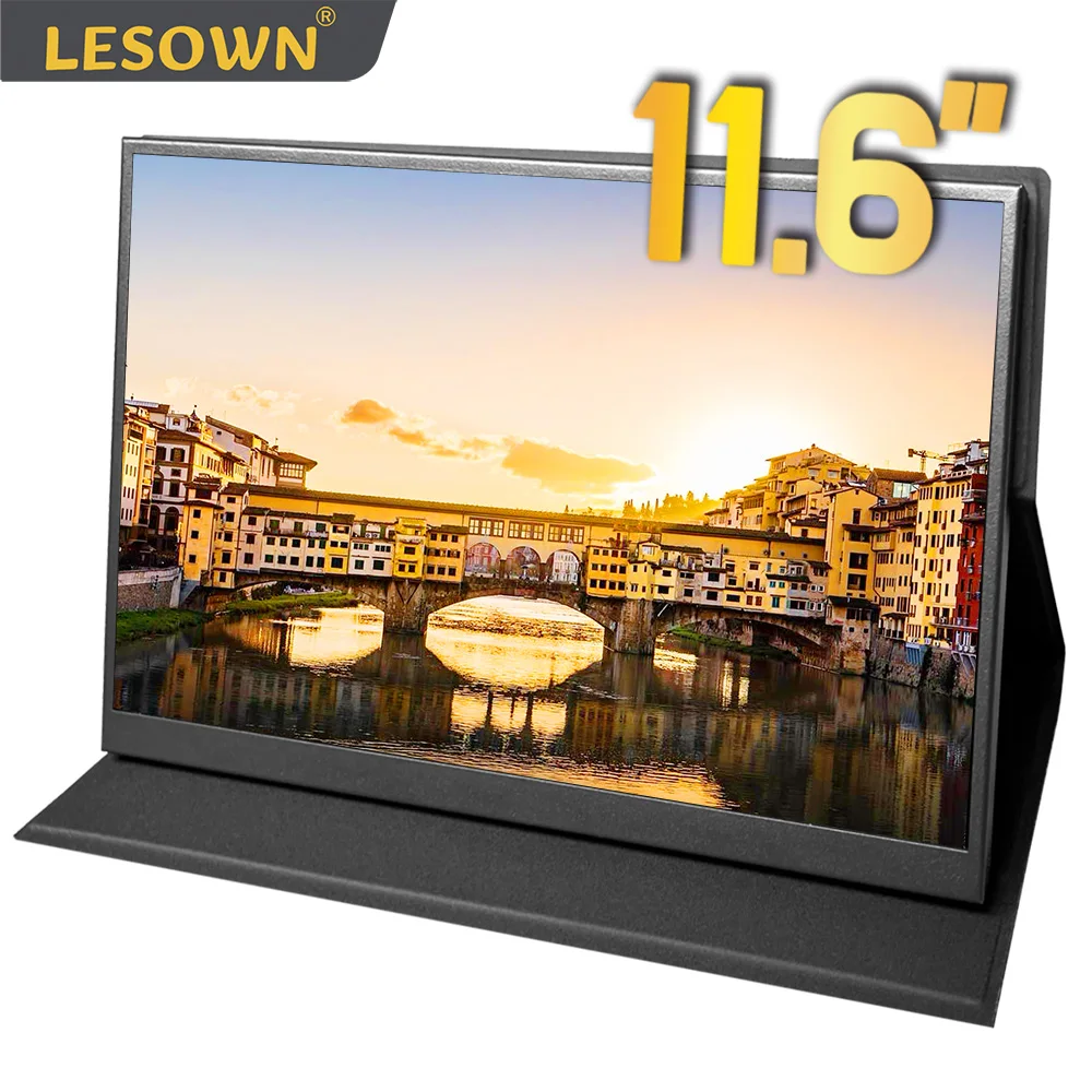

LESOWN 11.6 Inch 1080p LCD Portable Monitor Auxiliary External Display 1920x1080 IPS Laptop Extended Screen Driver-Free Setup