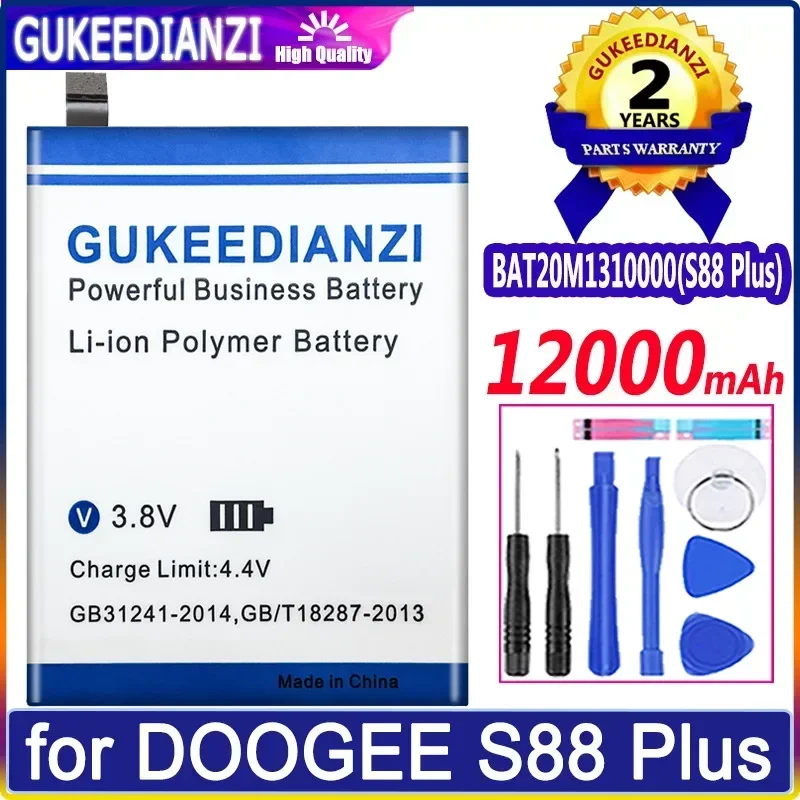 12000mAh GUKEEDIANZI Battery for DOOGEE S88 Plus S88plus BAT20M1310000