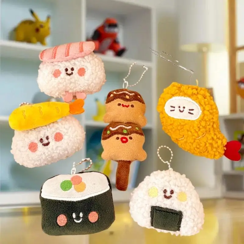 

Inviting Plush Sushi Keychain Food-Mimic Bag Charms Hanging Decor Adorable Doll Pendant Gift.