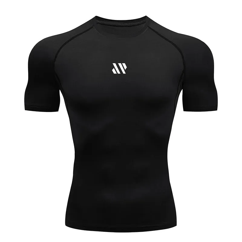 Men's Quick Dry Compression Shirt Summer Sports Top Short Sleeve Second Skin Gym Workout Fitness Running T-Shirt for Men