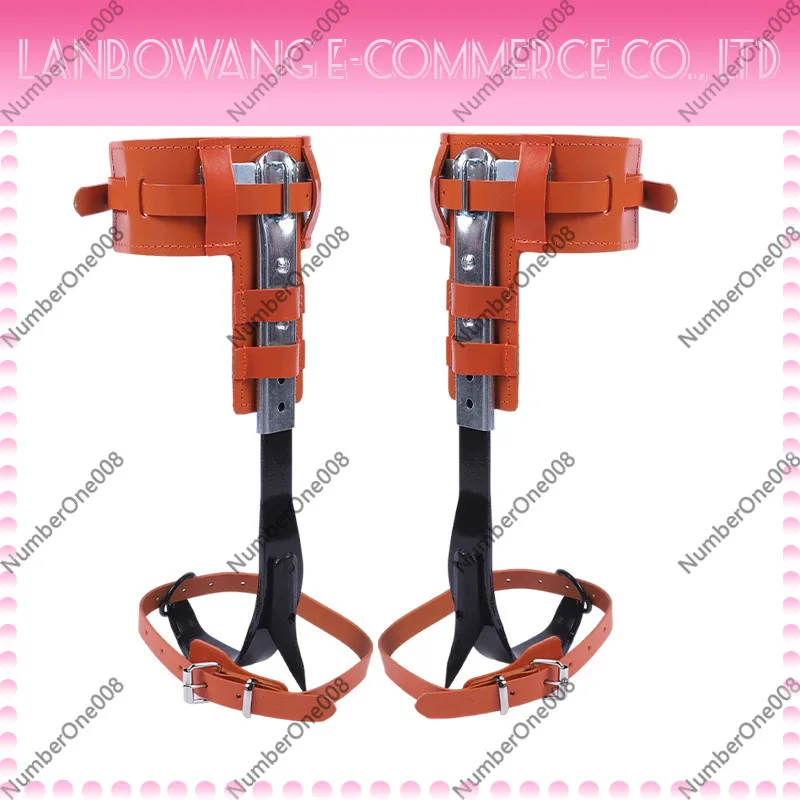 Leather Tree Climbing Spikes Carbon Steel Foot Gear for Harvesting Coconut Wasp Removal