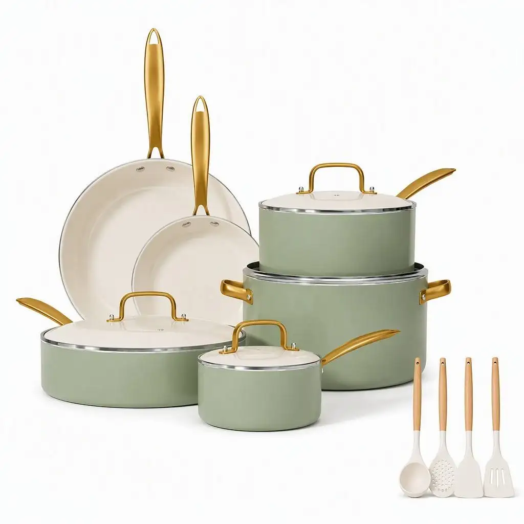 Custom Ceramic Coating Aluminum Cookware Set,nonstick Cookware,pan Nonstick,pans And Pots,pot Sets,nonstick Cookware Sets