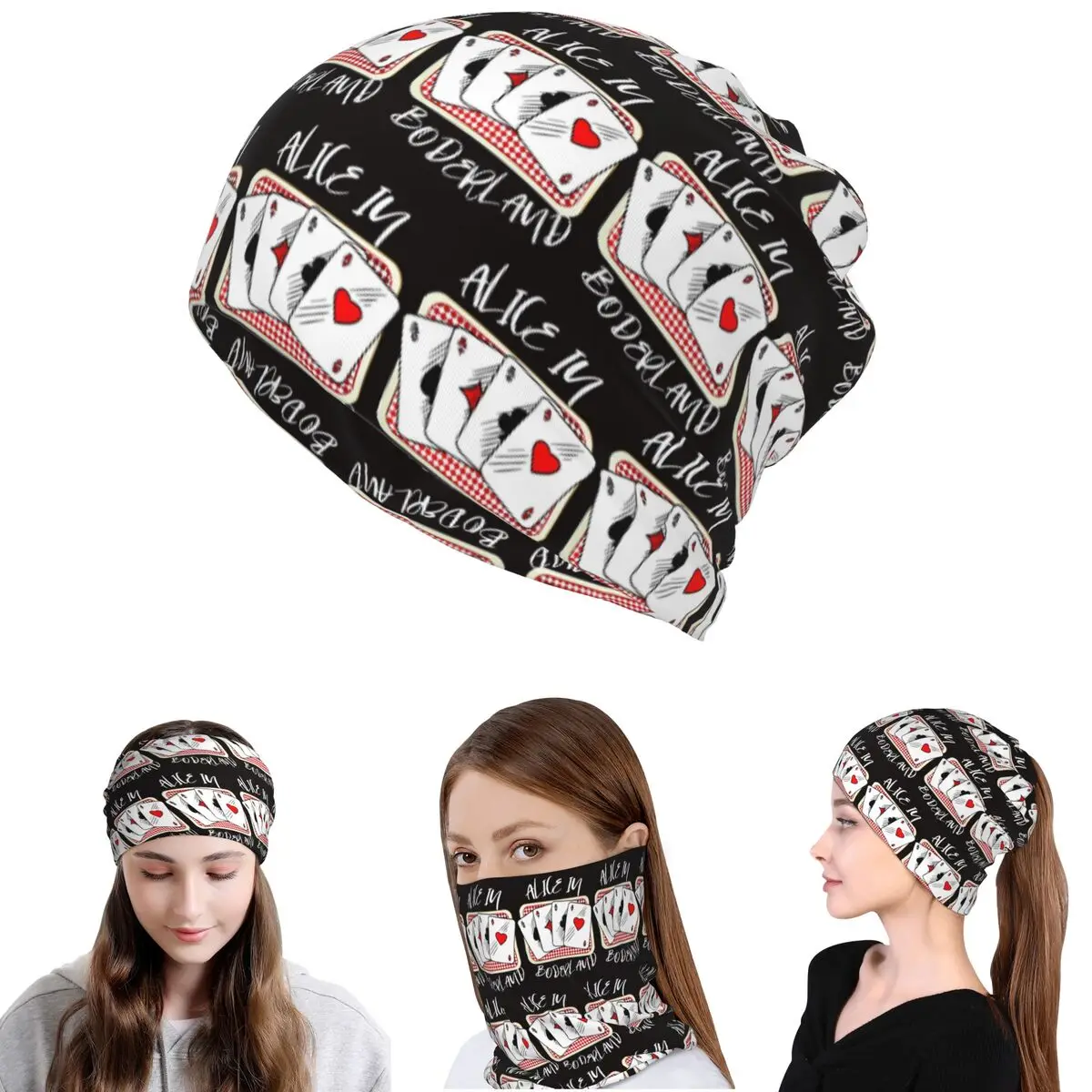 Alice In Borderland Bandana Neck Gaiter Magic Scarf Warm Headwear Beanies Hat for Men Women Adult Washable