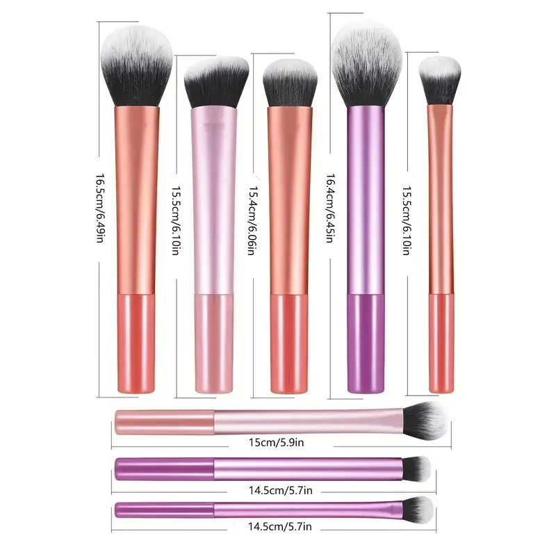 8 professional makeup brushes set, full set of powder brushes, concealer, eye shadow, powder blusher brush, soft makeup brush