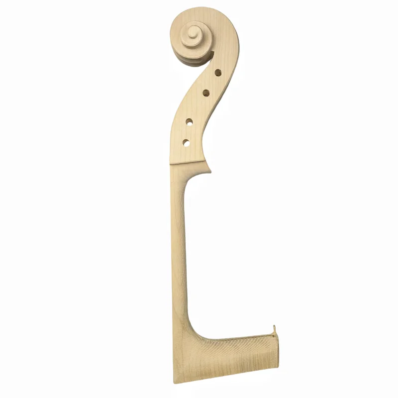 Carved Cello Neck Head Stock Scroll  Maple Wood 4/4 3/4 1/2 Size Unvarnished DIY Cello Parts accessories