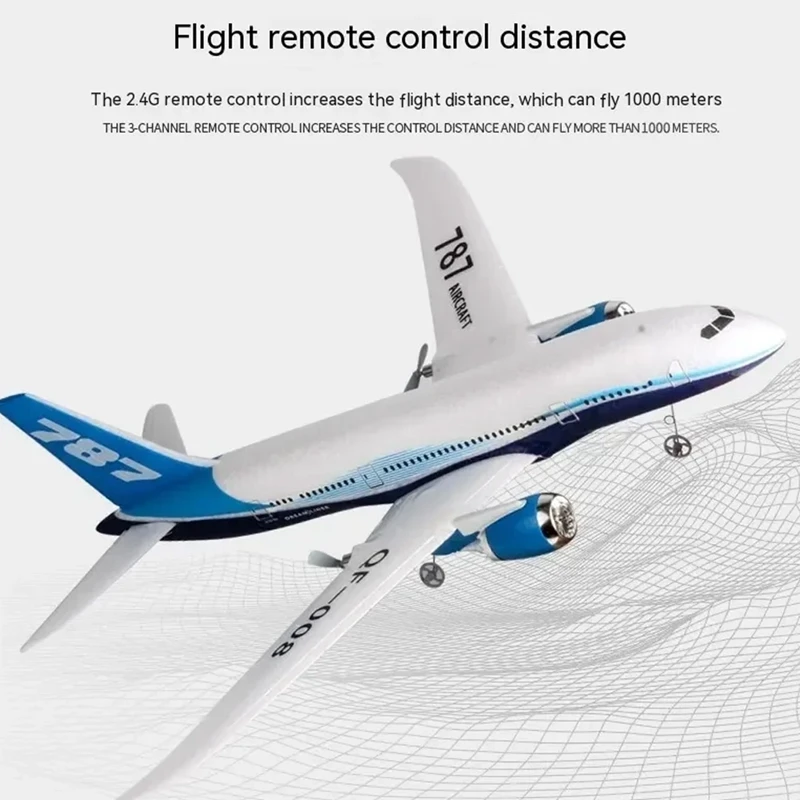 Boeing 787 Glider Model 2.4G Electric Remote Control Three-Channel Fixed Wing Aircraft Airplane Toy Model For Kids