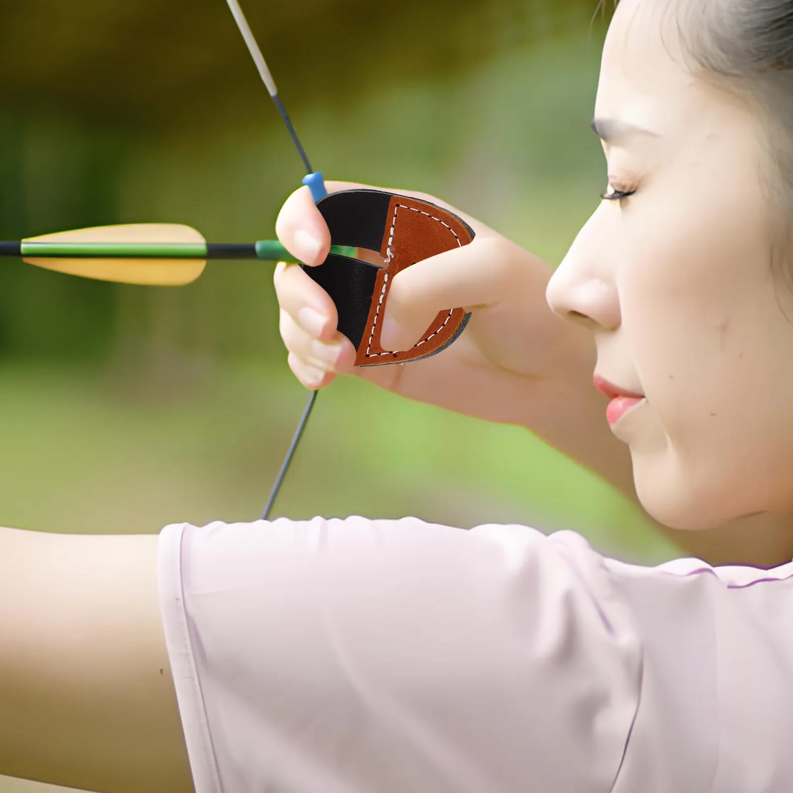Lightweight Archery Finger Protector with ABS Padding Enhanced Safety for Fingers Cheek Protection Archery Practice
