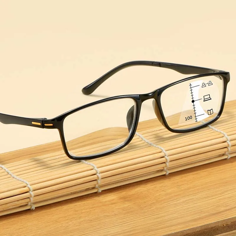 Far And Near Dual-use Multi-focus Anti-blue Light Reading Glasses Progressive Presbyopia Eyeglasses Diopter +1.0 1.5 2.0 To 4.0