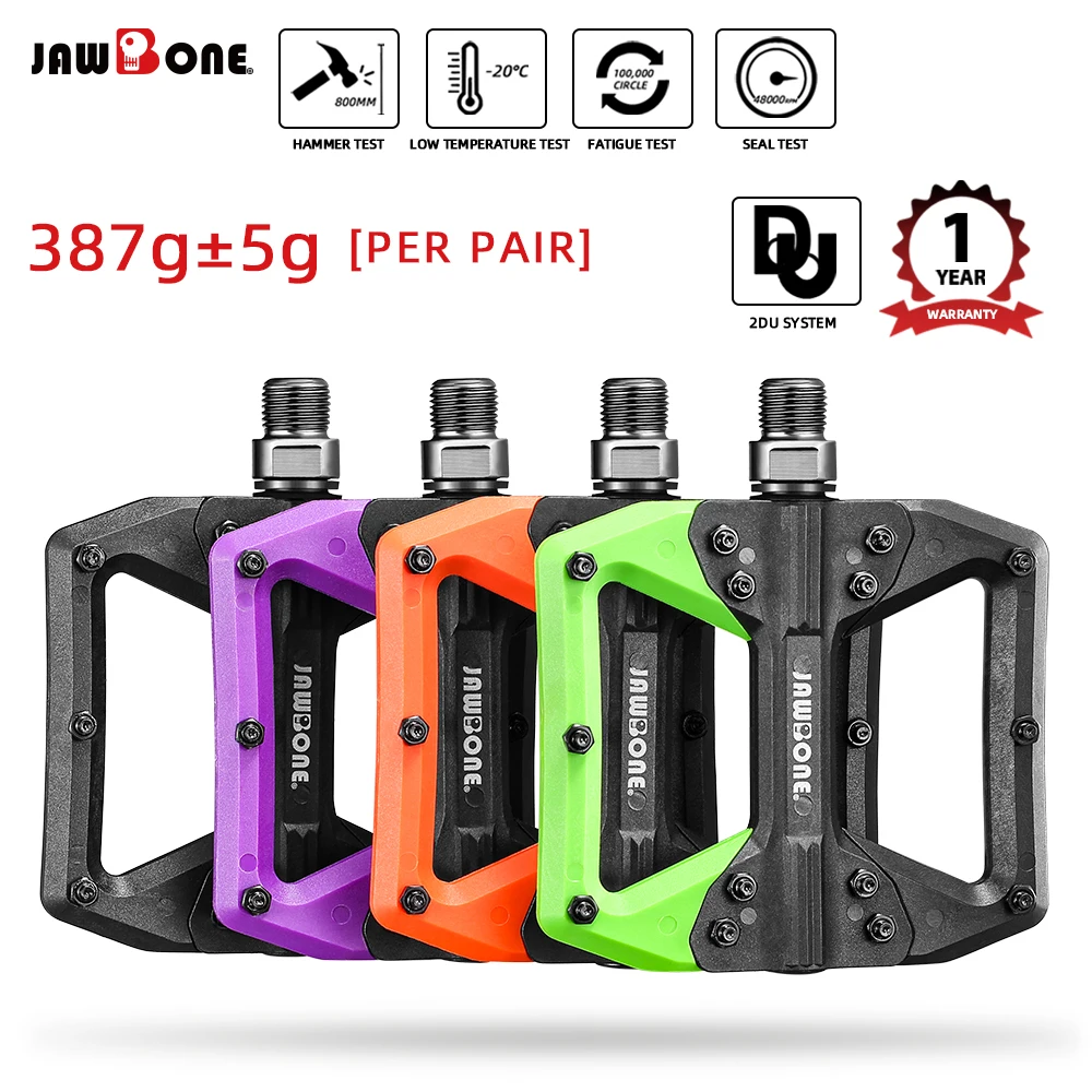 

Jawbone MTB Flat Pedals Purple Durable Cycling Pedals DU Sealed Bearing Racing Bike Pedals for Mountain Bikes