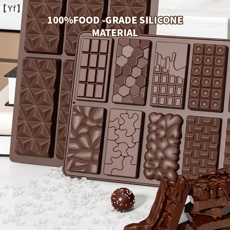 Chocolate Bar Mold Deep Dubai Break Apart Candy Molds Thick Stuffed Silicone Molds For Filling Pistachio Chocolate Bar