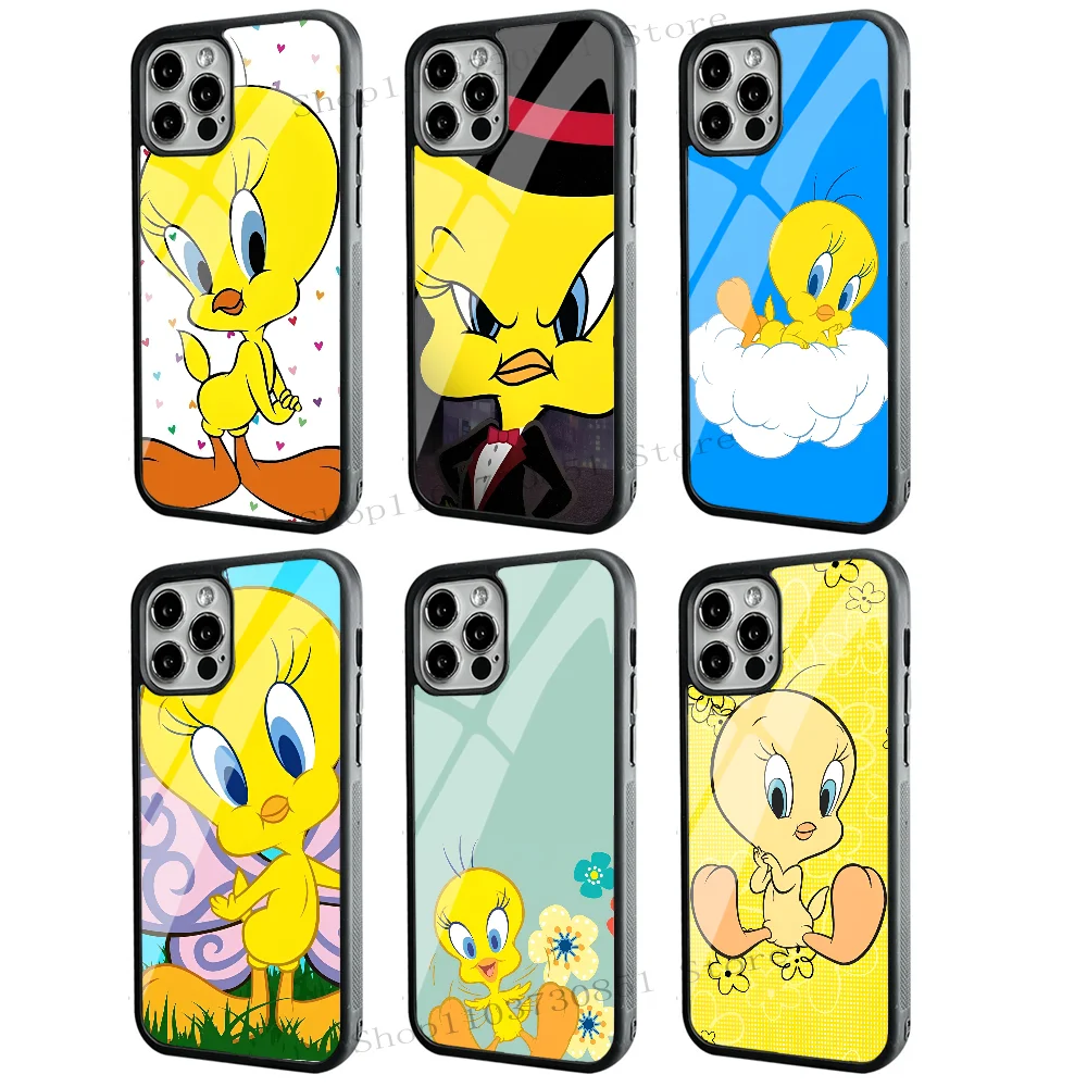 Cartoon Tweety Phone Case Strong Magnetic For IPhone 15 14 13 Pro Max 11 12 Mini Alex Mirror For Magsafe