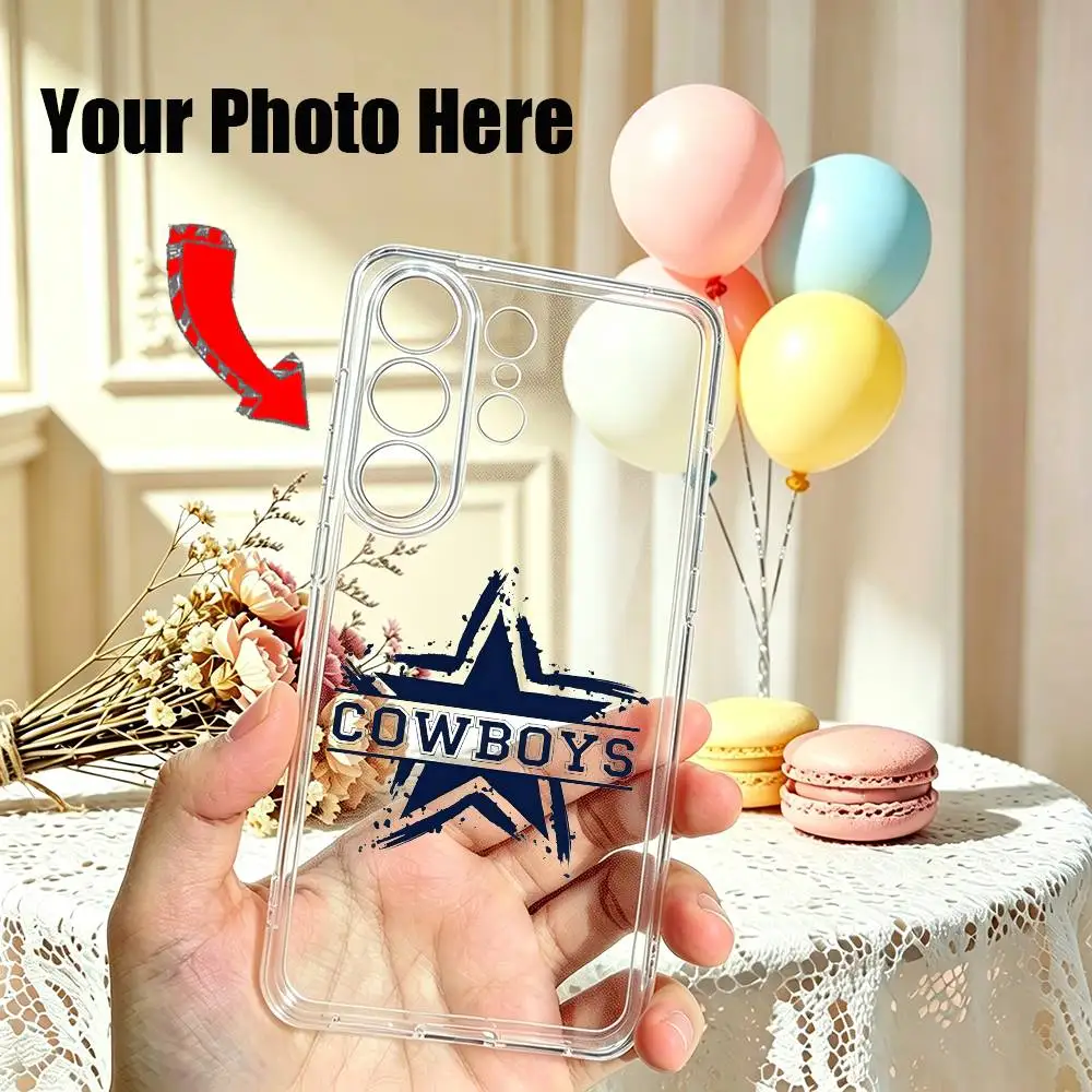 C-cowboys Mens Fave Football Phone Case Transparent Silicone Soft For Samsung S25,S24,S21,S22,S23,S30,Ultra,S20,Plus,Fe