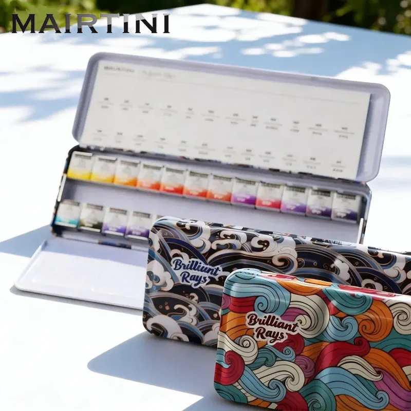 Mairtini Solid Watercolor Paint Set 24 Colors Professional Water Color Pigment For Painting Art Supplies