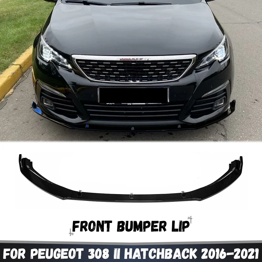 Para Peugeot 308 II T9 S/S GT GT-line Hatchback 2016-2021 LCI: Spoiler Dianteiro, Lip de Para-choque Dianteiro, Splitter e Kit de Carroceria