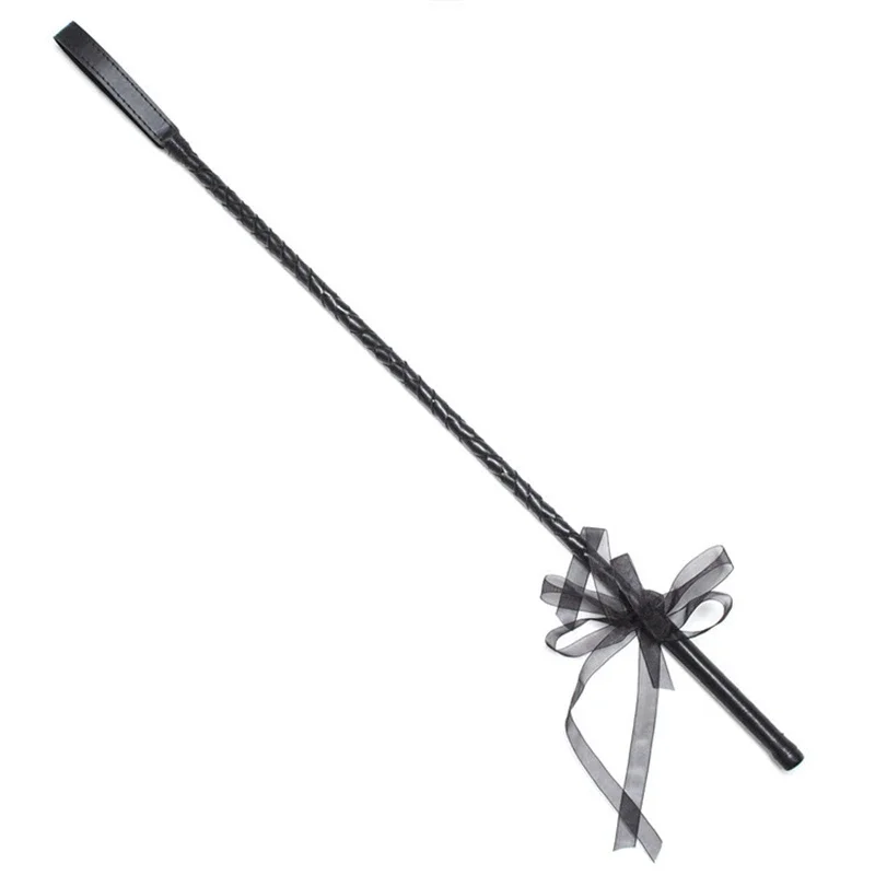 

70CM Riding Crop Corium Horse Whip with Silk Bow PU Leather Equestrianism Horse Crop