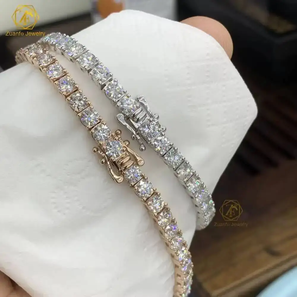 IGI Certified Lab Grown Diamond Tennis Bracelet Chain 10K 14K 18K Gold 3MM VVS Lab Created Diamond Tennis Chain