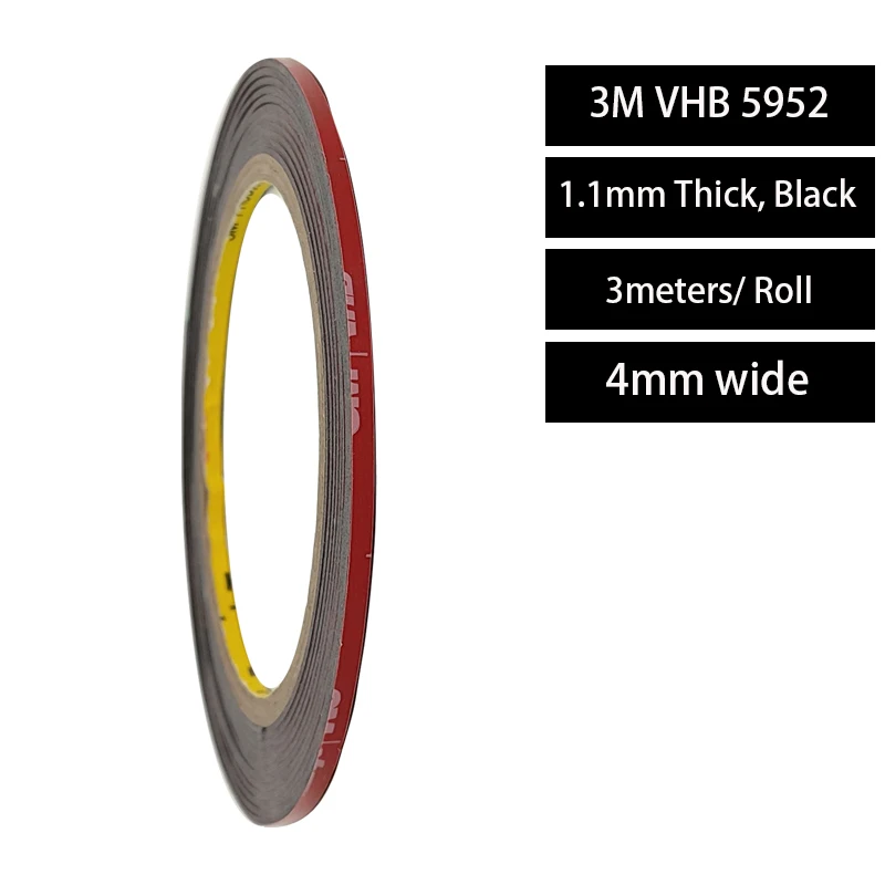 1 roll 3M VHB #5952 Double-sided Acrylic Foam Adhesive Tape Automotive 3 Meters Long 4mm width