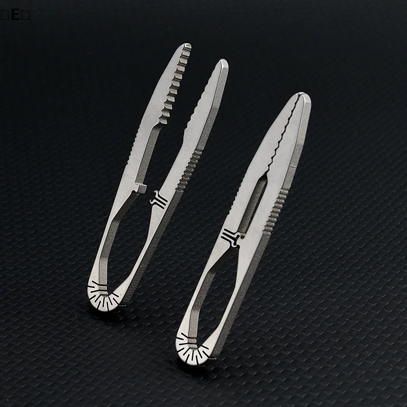 〔E〕Titanium Alloy Tweezers Clip Mini Portable Titanium Nipper For EDC Outdoor Pocket Tool Survival First Aid Repair Kit〔Winter5〕 - view 2