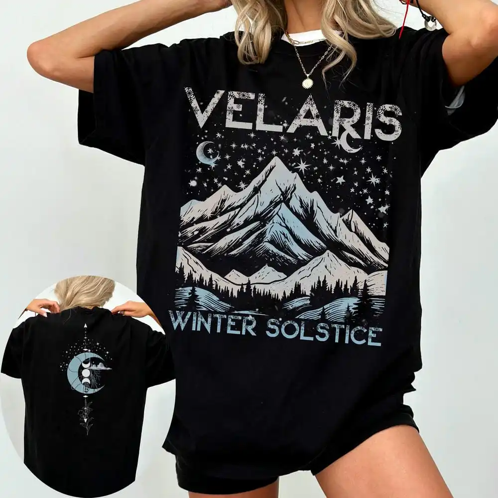 Velaris ACOTAR Comfort Unisex Tee Retro City Of Starlight Night Court Cotton Shirt Book Lover Fantasy Apparel Y2K Top Streetwear