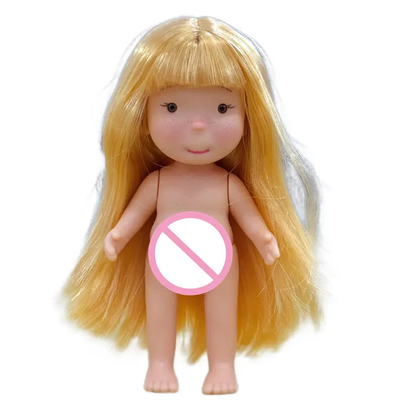 Boneca Mini de Batata Doce de 14cm em Vinil com Olhos 3D Simulados, Brinquedo Fofo para Casa