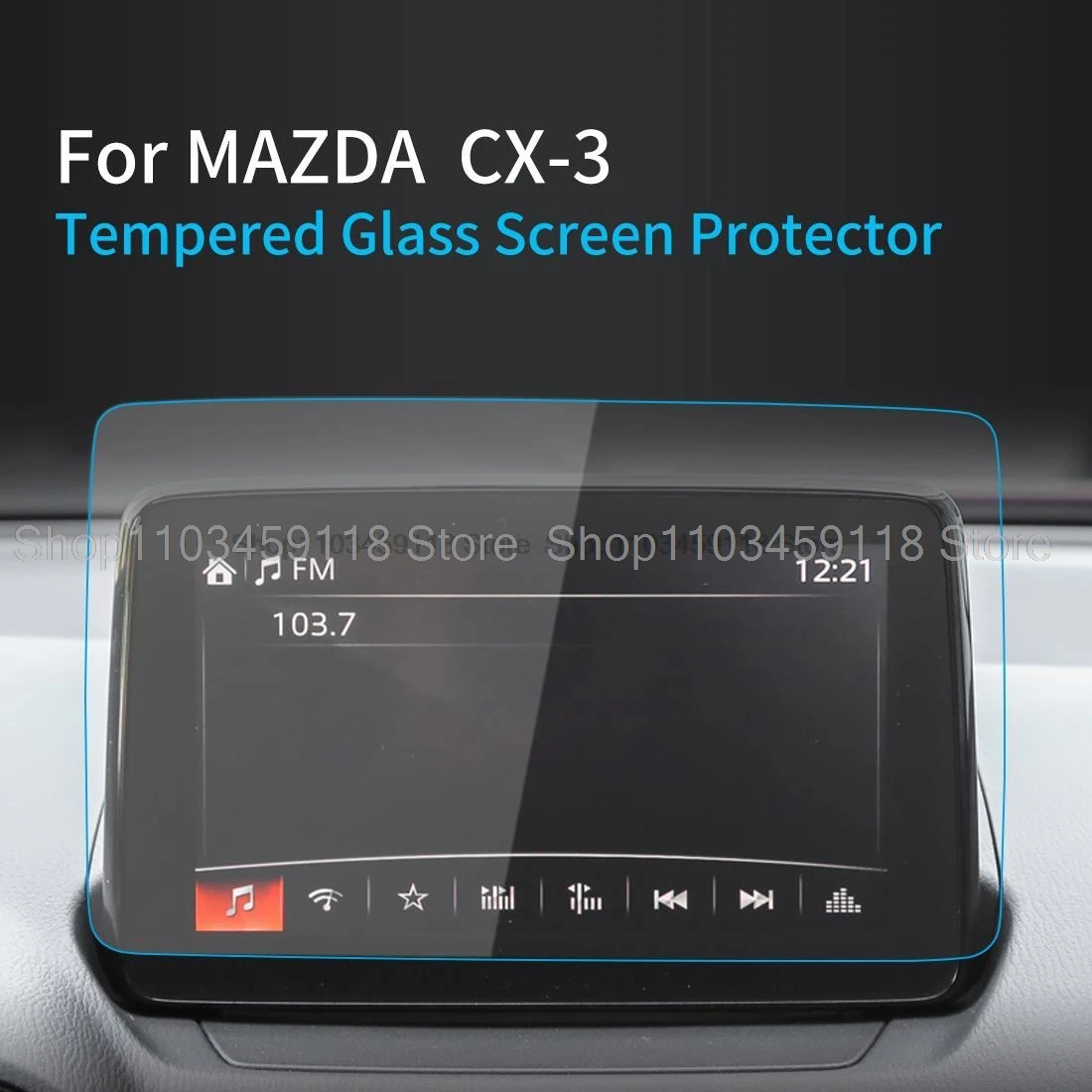 Tempered glass screen protector film For Mazda CX-3 CX-4 MX-5 2015 2016 2017 2018 2019 gps navigation Interior  anti-scratch