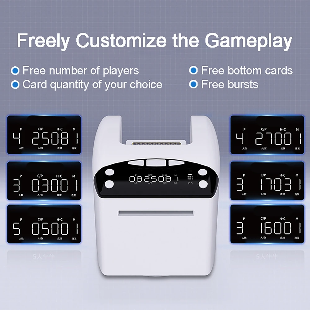 Automatic Card Dealer Adjustable Card Dealing Speed 4000mAh Battery Electric Card Dealing Machine For Outdoor Camping, Parties