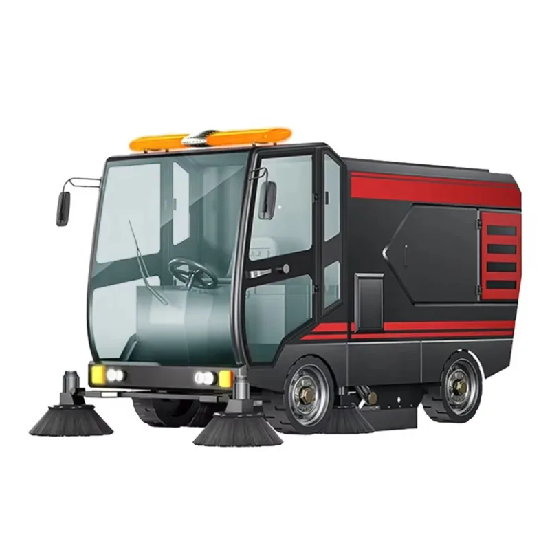 All Sealed Cabin Pure Electric Road Sweeper Anti Dust Windshield Sweeping Equipment For Commercial Shopping Plaza Outer Road