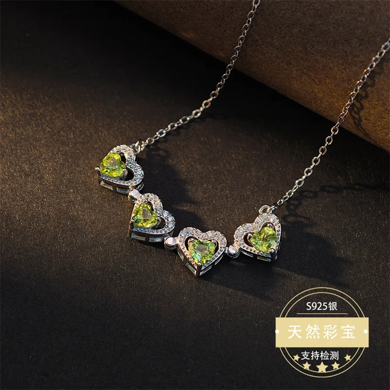 Original S925 Silver Necklace Pendant for Women Flower Shape Natural Four-leaf Clover Two-way Wearing
