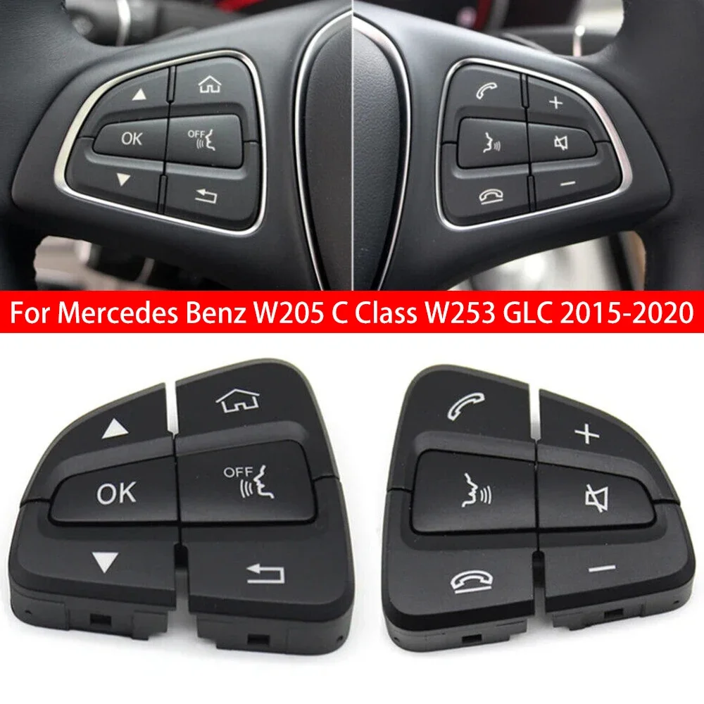 

For Mercedes Benz W205 C Class W253 GLC 2015-2020 Car Multi-function Steering Wheel Control Switch Button Interior Accessories