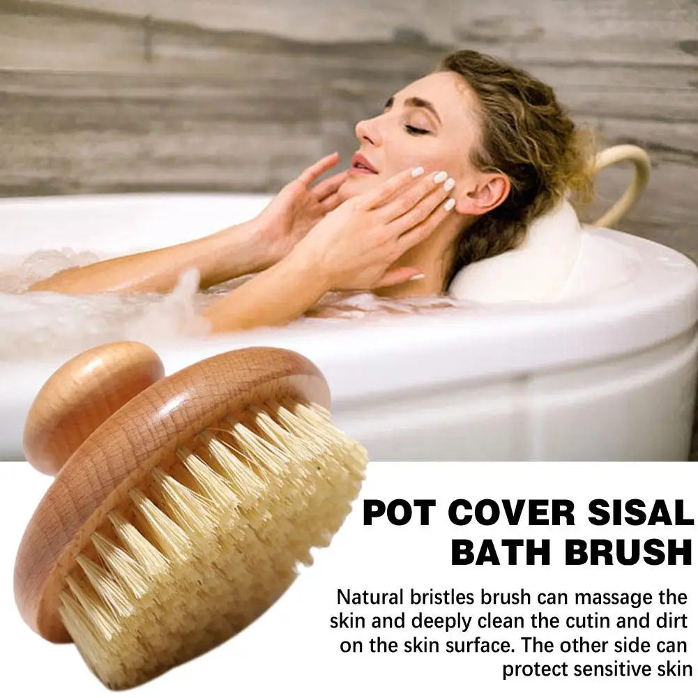 

New Round Bath Shower Body Exfoliating Brush Natural Back Wood Handle Remover Beech Skin Dead Scrubber Tool Massage B5o4