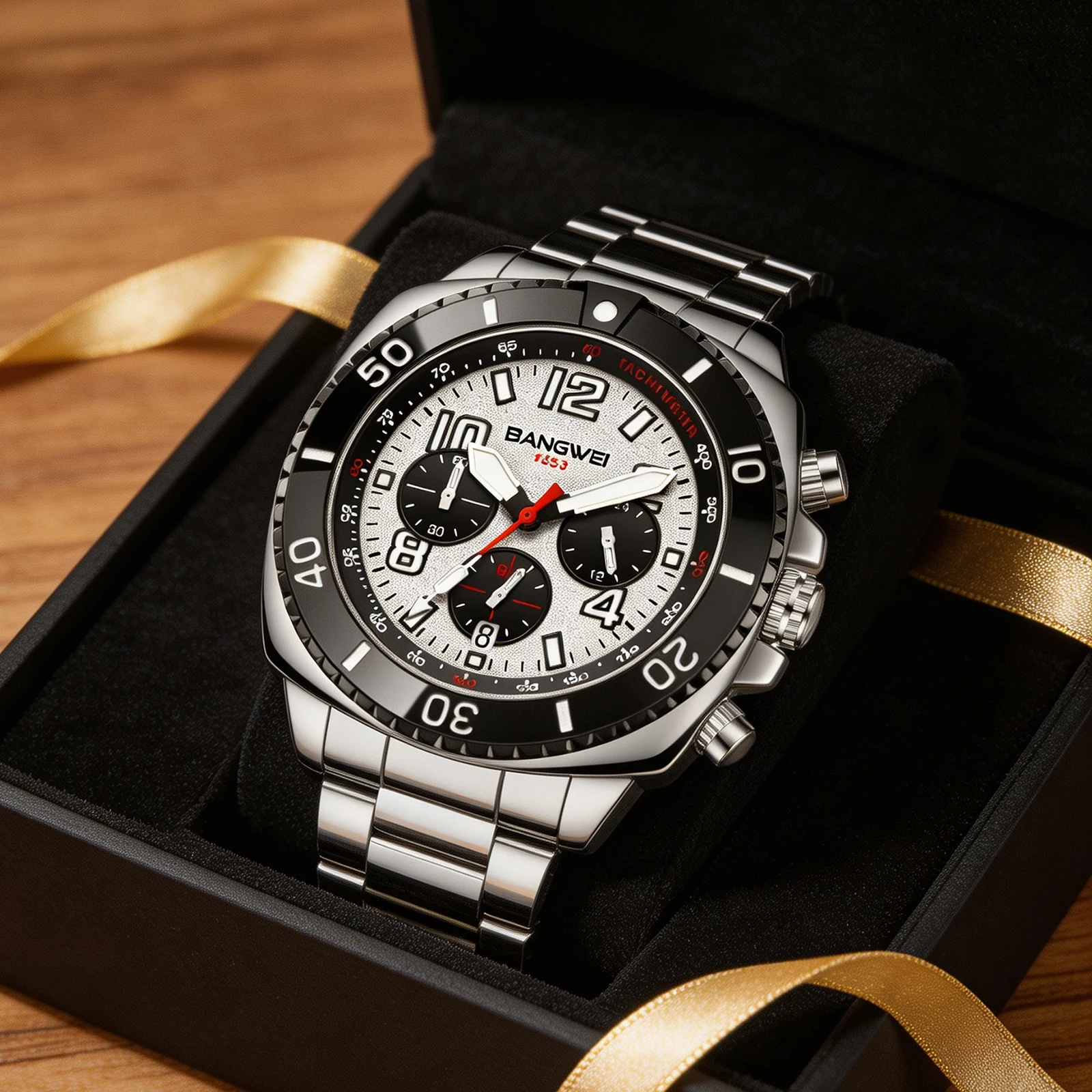 BANGWEI Top-Luxusuhren für Herren, Modische Sport-Quarz-Armbanduhren, 30M Wasserdicht, Leuchtend, Chronograph, Herrenuhren, Reloj Hombre