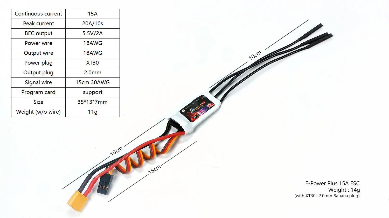 DW Hobby E-Power Plus High RPM RC ESC Series: 15A/25A/50A/70A/90A Electronic Speed Controller, Programmer Card for RC Models
