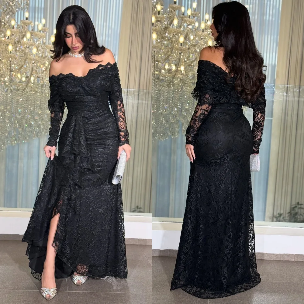 

Индивидуальные длинные платья в китайском стиле с кружевными складками и рюшами, длинные платья с открытыми плечами, классическая мода на заказ