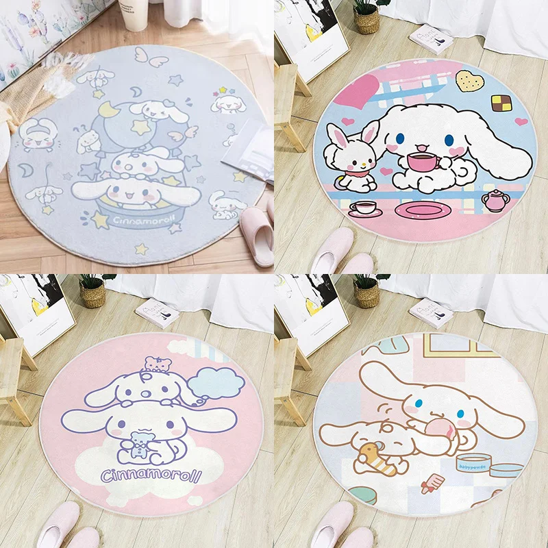 

Kawaii Sanrios Accessories Cinnamoroll Carpet Household Bedroom Bedside Carpet Cute Girl Room Floor Mat Dresser Foot Mat Gift