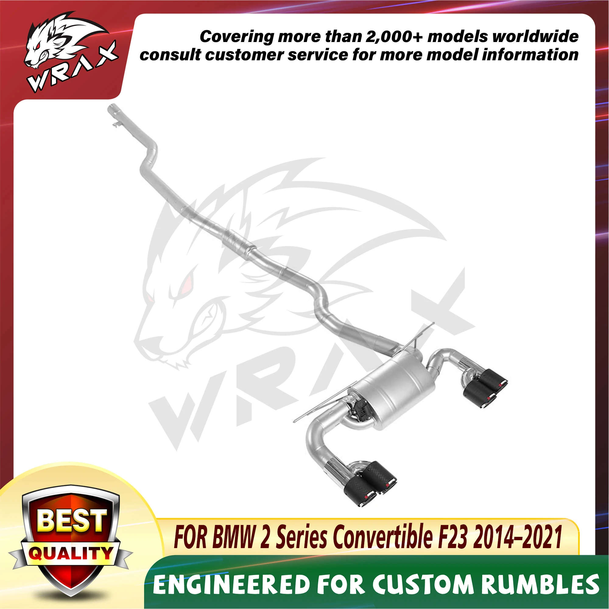 

WRAX Exhaust For BMW 2 Series Convertible F23 2014–2021 Stainless Steel Catback High Performance Exhaust Exhaust Systems Tail