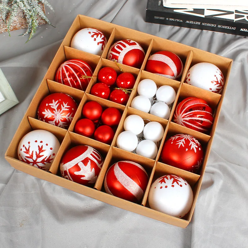 for Party Home Decor New Year  44pcs Painted Christmas Ball Christmas Tree Decoration Ornaments Pendant Ball Accessories