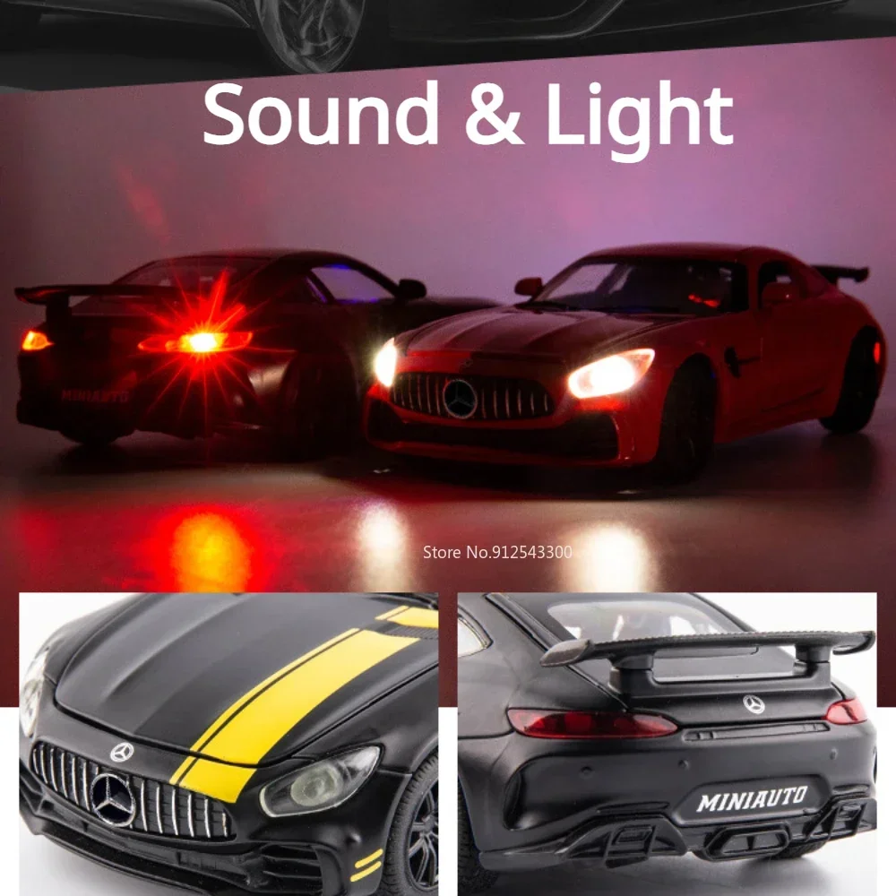 1:32 GT C260 Sports Car Model Toy Alloy Diecasting Doors Opened Pull Back Vehicle Models Sound Light Collection Gift for Boys