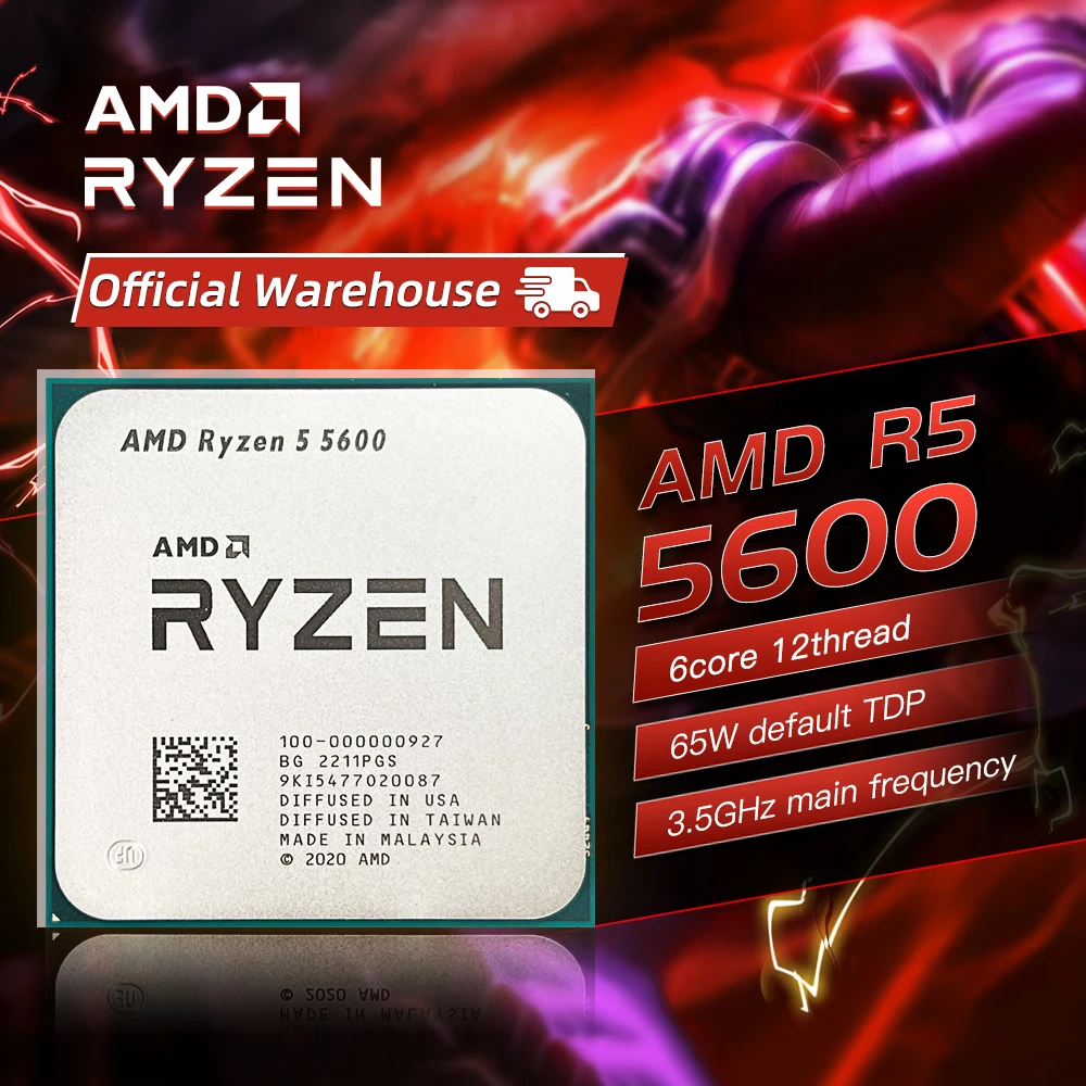 AMD Ryzen 5 5600G R5 5600G 3.9GHz 6 코어 12 스레드 65W CPU 프로세서 L3 = 16M 100-000000252 소켓 AM4, 라이젠 중고 씨피유 쿨러 미포함 