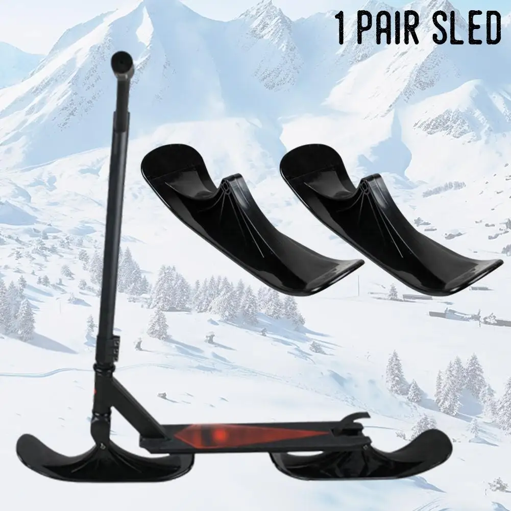 1 Pair Ski Skate Board Attachment Snow Scooter Kids Outdoor Ski Sledge For Xmas Birthday Gift Replacement Parts Ski Attachm Z5r8