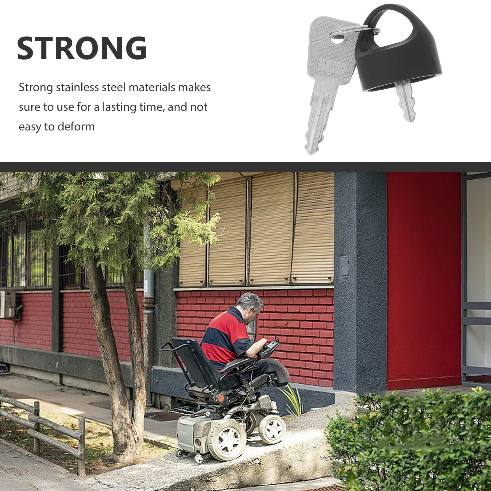Strong Stainless Steel Mobility Scooter Key Replacement for Motorized Scooter Elderly Safe Parking Transport Security Key